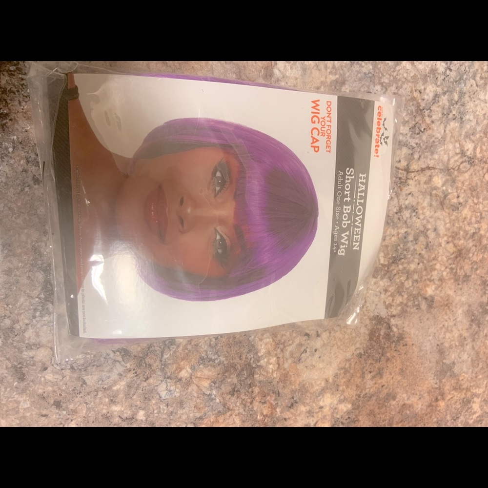 Purple bob wig